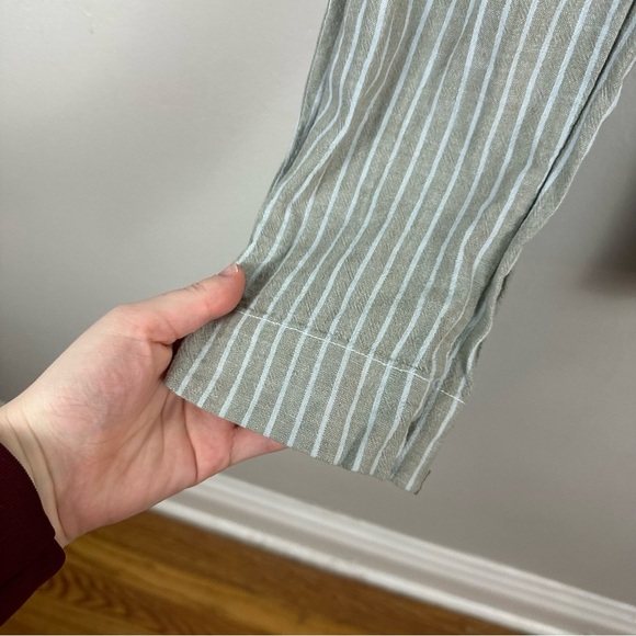 Beach Lunch Lounge | Striped Tie Waist Linen Blend Pants Size XS - Picture 5 of 8